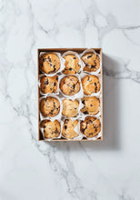 Load image into Gallery viewer, 12 x Muffin Box (Choc Chunk, Blueberry or White Choc Raspberry)