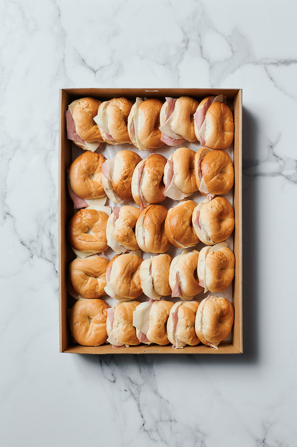 24 x Cocktail Ham, Cheese & Tomato Bagels