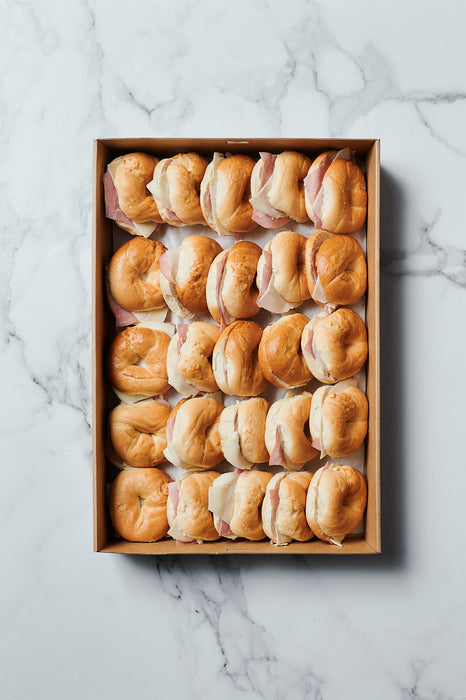 24 x Cocktail Ham, Cheese & Tomato Bagels